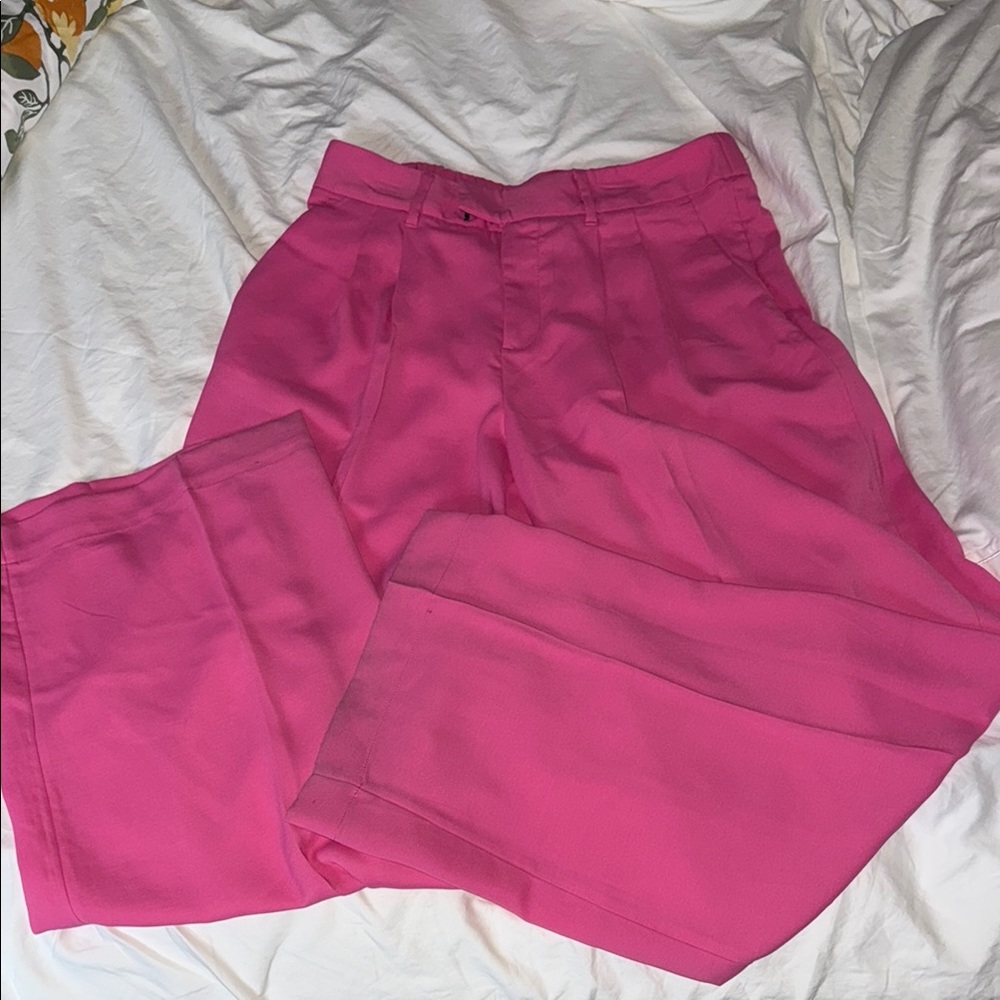 Wide-Leg Vibrant Pink Trousers, size 8 women’s